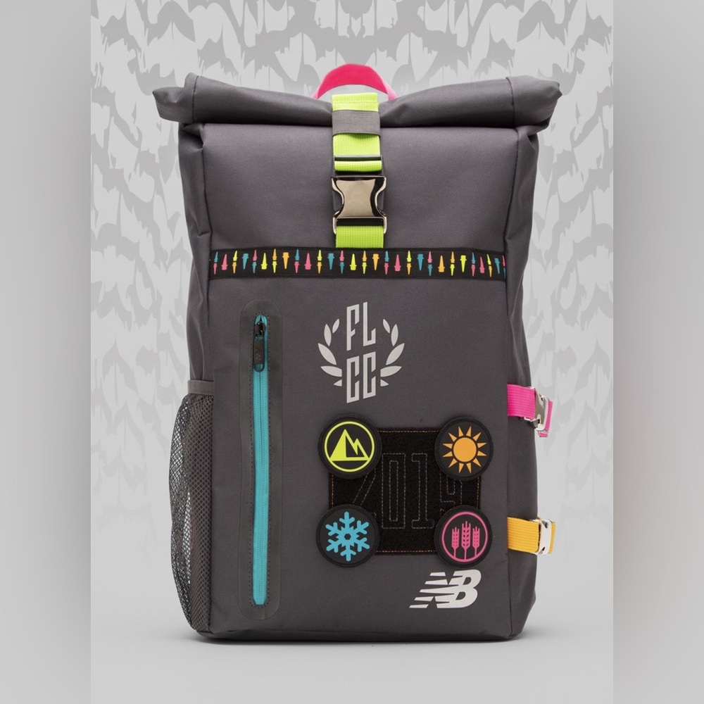🌾 New Balance Large Backpack - Gray with Colorful Accents NEW
